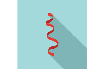 Red serpentine icon, flat style