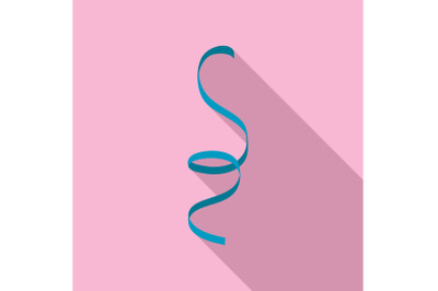 Curly ribbon icon, flat style