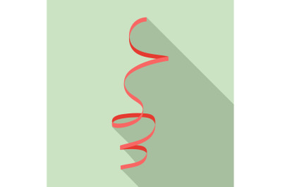 Festive xmas ribbon icon, flat style