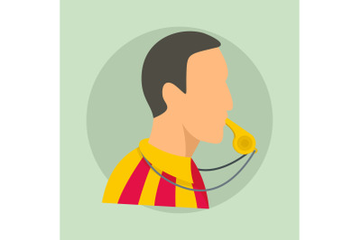 Soccer referee background, flat style