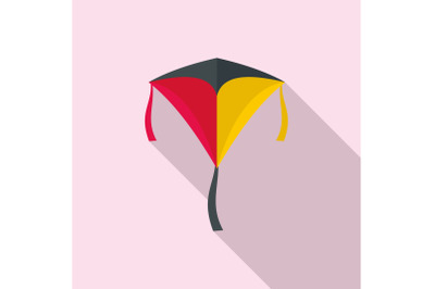 Children kite icon, flat style
