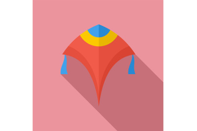 Paper kite icon, flat style