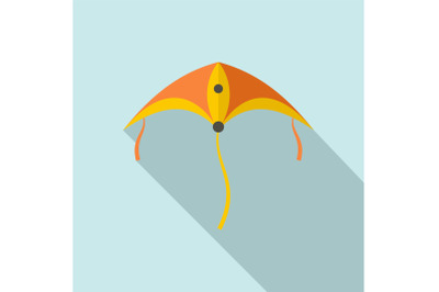 Plastic kite icon, flat style