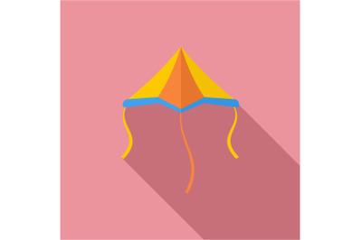 Plane kite icon, flat style