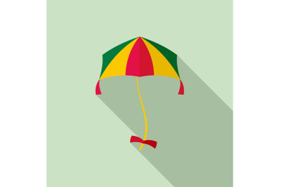 Girl kite icon, flat style