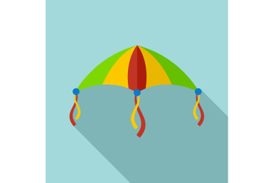 Colorful kite icon, flat style