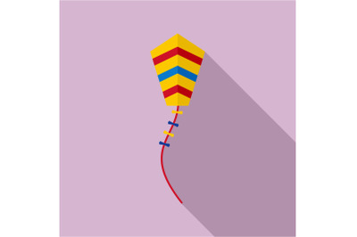 Spring kite icon, flat style