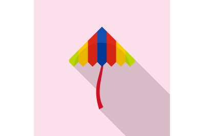 Festival kite icon, flat style