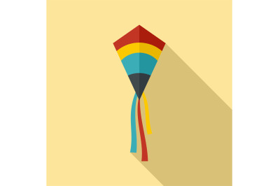 Classic kite icon, flat style