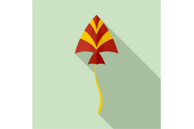 Bird kite icon, flat style