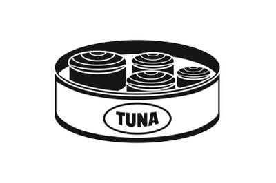 Open tuna can icon, simple style