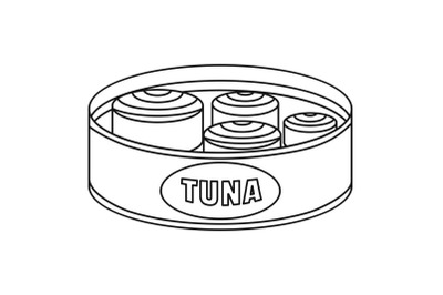 Open tuna can icon, outline style