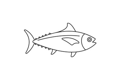 Tuna fish icon, outline style