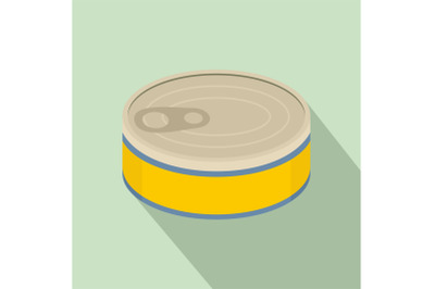 Tuna can icon, flat style