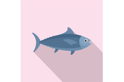 Tuna fish icon, flat style