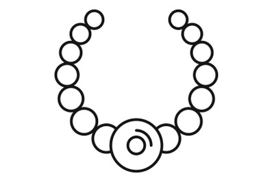 Gemstone fashion necklace icon, outline style