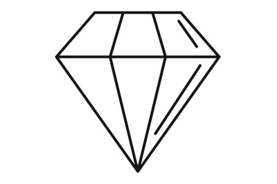 Diamond stone icon, outline style