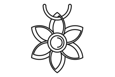 Flower necklace icon, outline style