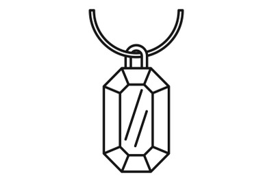 Gemstone necklace icon, outline style