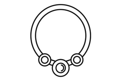 Pearl necklace icon, outline style