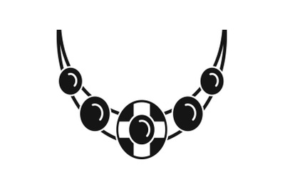 Necklace icon, simple style