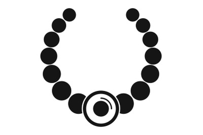 Gemstone fashion necklace icon, simple style