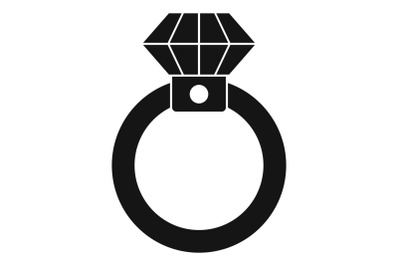 Diamond ring icon, simple style