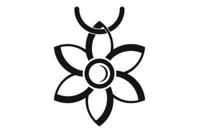 Flower necklace icon, simple style