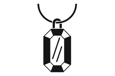 Gemstone necklace icon, simple style