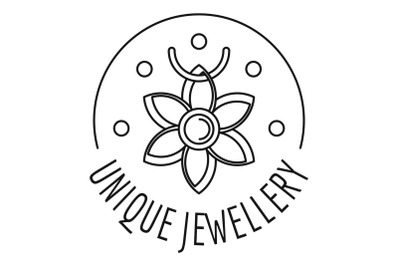 Unique jewellery logo, outline style