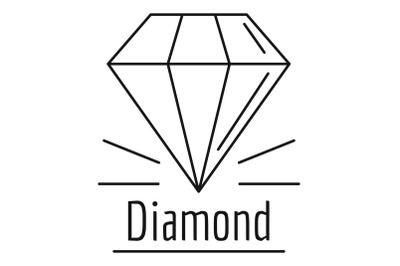 Diamond stone logo, outline style