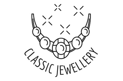 Classic jewellery logo, outline style