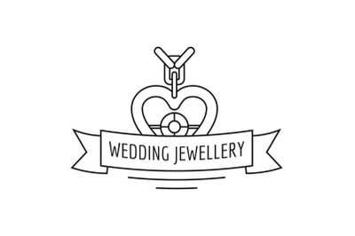 Wedding jewellery logo, outline style