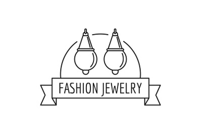 Fashion jewelry logo, outline style