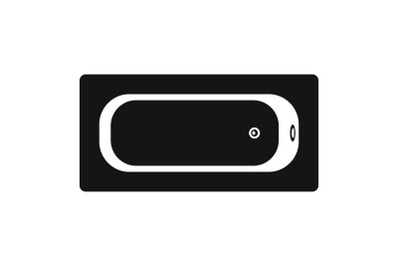 Air view bathtube icon, simple style