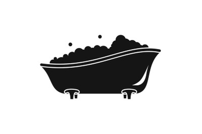 Bubblebath bathtube icon, simple style