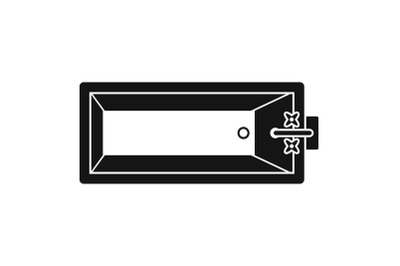 Top view bathtube icon, simple style