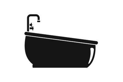 Bathtube water tap icon, simple style