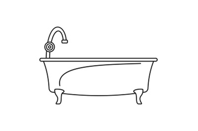 Bathtube icon, outline style