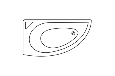 Corner bathtube icon, outline style