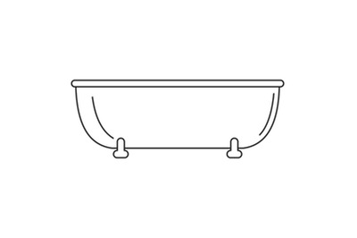 Old bathtube icon, outline style