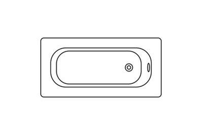 Air view bathtube icon, outline style