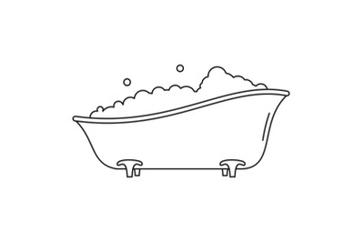 Bubblebath bathtube icon, outline style