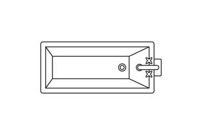 Top view bathtube icon, outline style