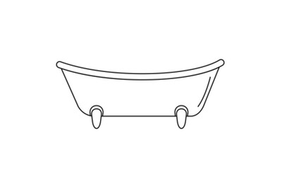 Baby bathtube icon, outline style