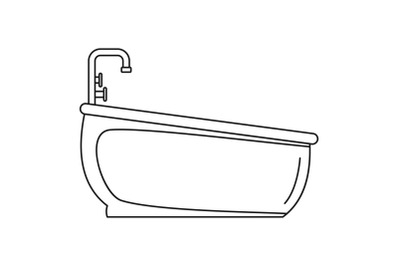 Bathtube water tap icon, outline style