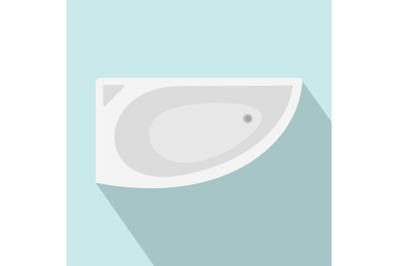 Corner bathtube icon, flat style