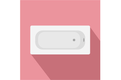 Air view of bathtube icon, flat style