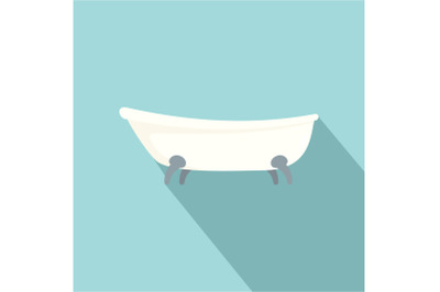 Retro bathtube icon, flat style