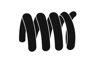 Elastic spring coil icon, simple style